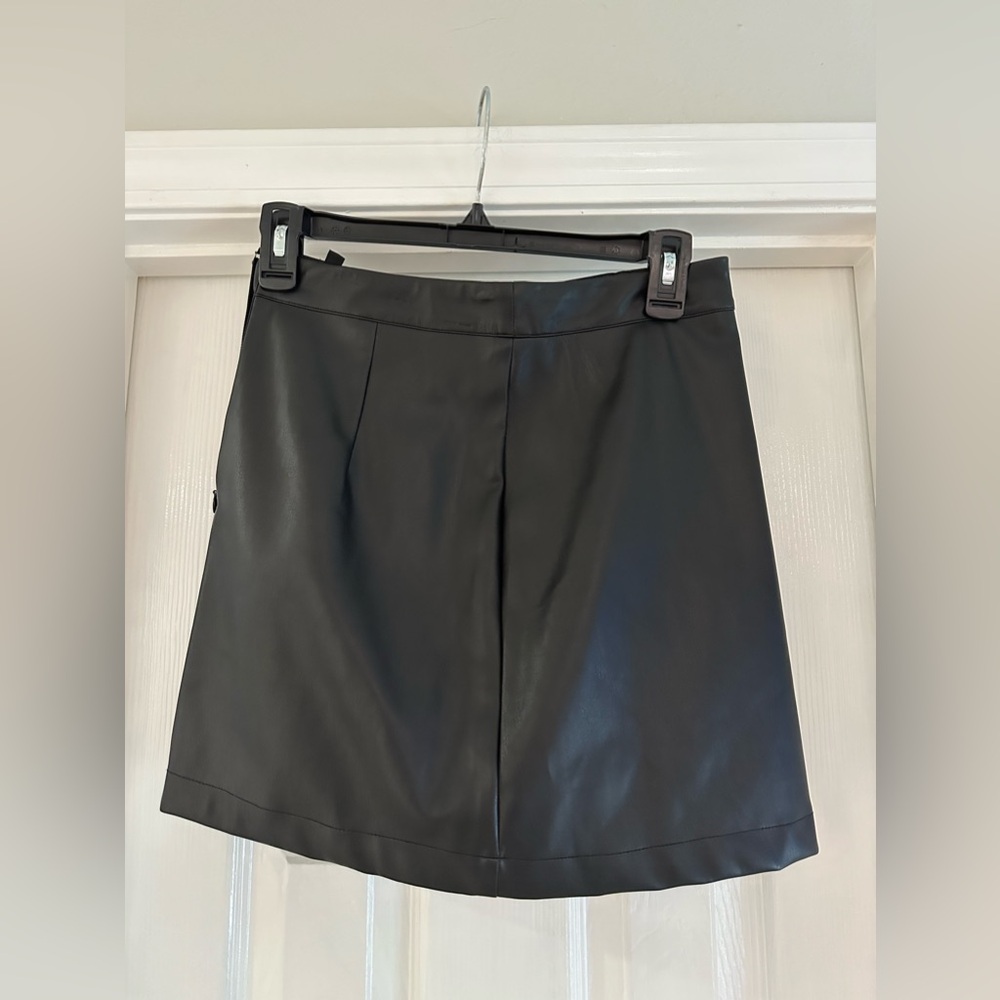 fate mini leather skirt black